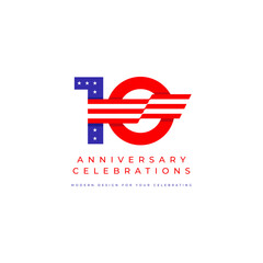 10 years anniversary celebrations logo concept
