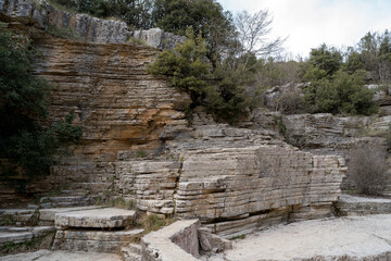 Papingo Rock Pools Formed by Waterfalls and Streams in Epirus, Greece