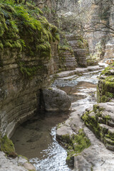 Papingo Rock Pools Formed by Waterfalls and Streams in Epirus, Greece