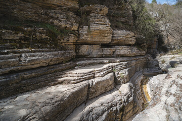 Papingo Rock Pools Formed by Waterfalls and Streams in Epirus, Greece