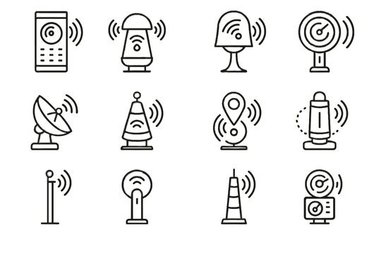 Icon vector digital lamp modern pillar voice beacon ai sound intelligent unit