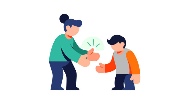 Abstract Illustration of Offering and Acceptance, Depicting Communication and Assistance