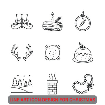 christmas, vector, icons, art, line, design, collection, set, element, winter, holiday, xmas, celebration, merry, day, festive, greeting, symbol, illustration, graphic, new, year, decor, isolated, ske