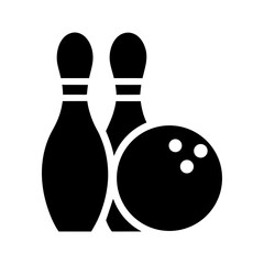 Minimal bowling equipment silhouette vector clean bowling gear sport icon illustration