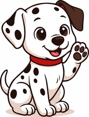 Cute Dalmatian Puppy Cartoon Illustration – Adorable Dog Drawing © fernando