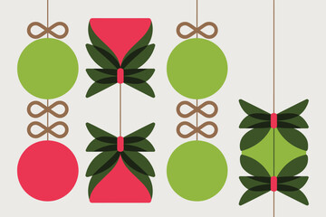 Christmas Hanging Ornaments Vector Illustration