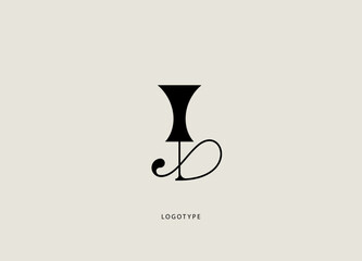 Vector logo in shape of lamp or letter "b". Elegant luxury minimalist logo.