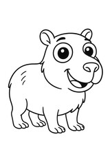 Fototapeta premium Coloring for children and adults, coloring of the animal world, capybara.