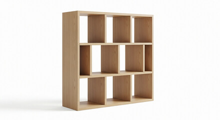 Modern Light Wood Geometric Bookshelf, Product Catalog Shot