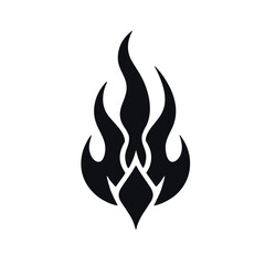 Black Fire and Flame Symbol Collection in Flat Vector Style for Logo Design, Graphic Elements, and Modern Decoration Purposes