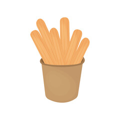 vector churros snack, sweet food