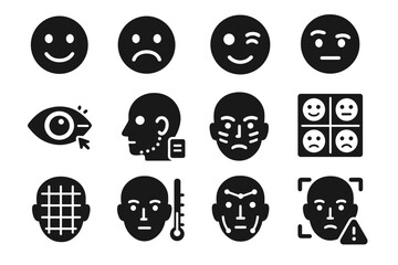 Meter cheek icons jaw intensity detection movement facial icon grid expression frown