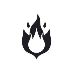 Black Fire and Flame Symbol Collection in Flat Vector Style for Logo Design, Graphic Elements, and Modern Decoration Purposes
