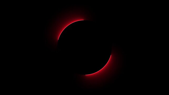 Animated abstract background vibrant green neon line on red color.