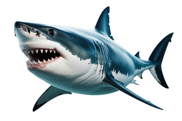 Great white shark with open mouth showing teeth