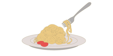 Minimalist single line drawing capturing a slice of delicious cake with a fork and strawberry vector