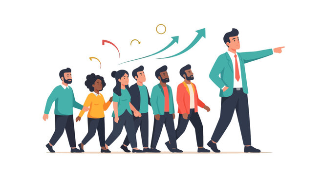 Business Leader Directing Team Towards Success With Innovative Strategies