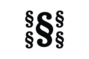 Multiple black paragraph symbols on a white background