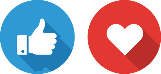 Social Media Like and Heart Icons