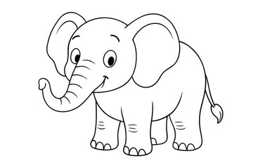 Fototapeta premium Coloring for children and adults, coloring of the animal world, elephant.