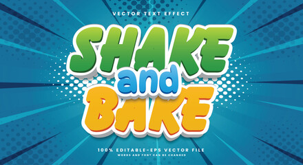 Shake and bake 3d editable text effect Template Suitable for cartoon style