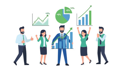 Business Team Celebrating Success of Investment Growth and Financial Performance Achieved