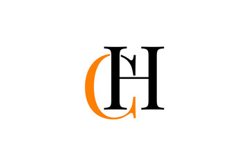 Minimalist CH Logo Design – Elegant Serif Monogram, Creative Branding with Overlapping Letter Elements
