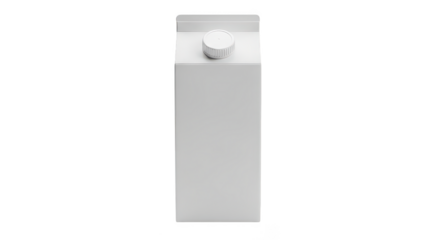 Empty White Milk Or Juice Carton Packaging Mockup With Cap