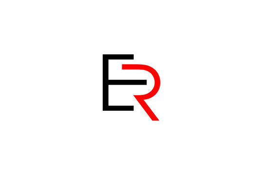 Minimalist ER Logo Design &ndash; Elegant Serif Monogram, Creative Branding with Overlapping Letter Elements