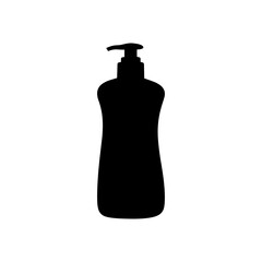 Lotion bottle silhouette vector flat illustration design.