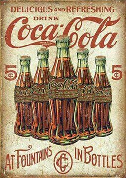 Vintage Coca-Cola advertisement with refreshing soda bottles
