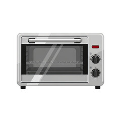 Fototapeta premium Illustration of silver toaster oven isolated on transparent background for cooking and baking food