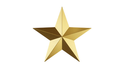 Obraz premium Christmas golden star isolated on transparent background, a symbol of achievement, success, and excellence, perfect for awards and recognition