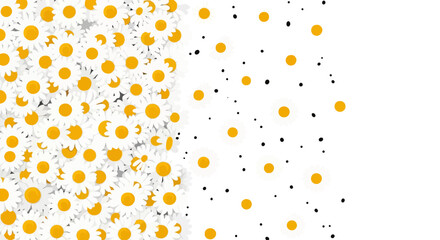 Daisies abundance blossoming into abstract art on a pristine white backdrop creating a serene and