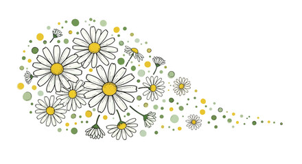 Daisy arrangement with soft color palettes creating a breezy and peaceful sensation, suitable for