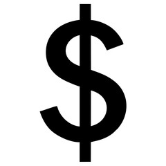 Dollor Sign Symbol Solid Vector silhouette icon .eps