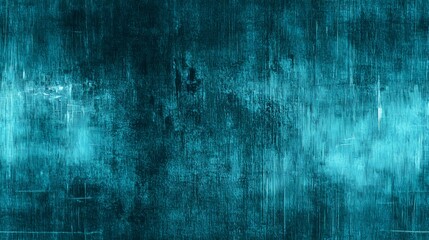 Intense cyan distressed surface texture featuring vertical streaks and abstract light effects