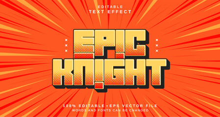 Editable text style effect - Epic Knight text style theme.