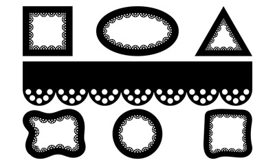 A simple lace vector brush for decor. Geometric frames.