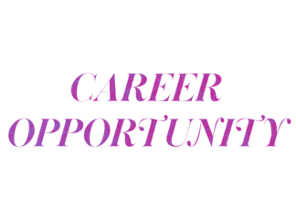 Pink glitter typography text career opportunity isolated on transparent background