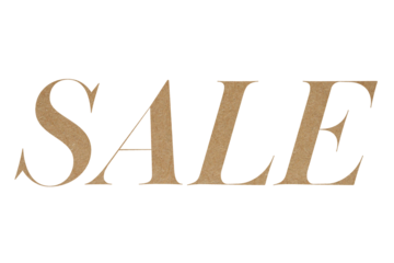 Brown paper typography text sale isolated on transparent background