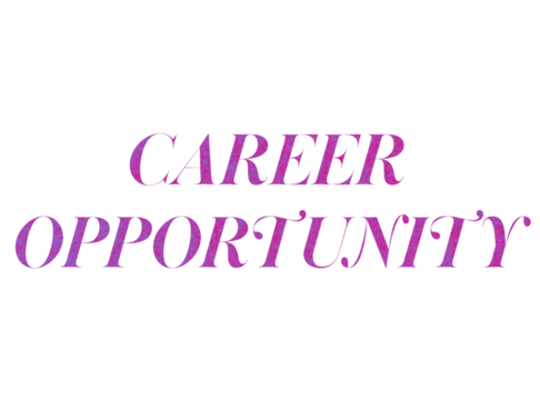 Pink glitter typography text career opportunity isolated on transparent background