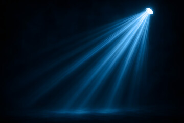 Illuminating Beam: A radiant beam of light, piercing through the darkness, casts a spotlight upon an empty stage, creating a dramatic sense of anticipation and focus. 