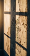 Sunlit Textured Wall Revealing the Beauty of Decay and Time's Passage