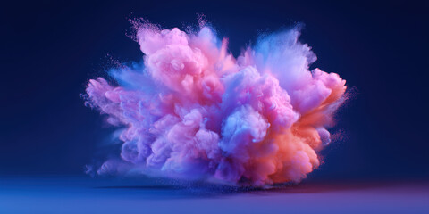 Obraz premium Colorful powder explosion spreading on a dark background