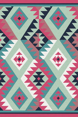 Kilim and Aztec Carpet modern Pattern with trending colors in high resolution
