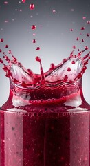 Vibrant explosion of refreshment, captivating burst of red berry smoothie