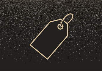 Blank Price Tag Icon Minimalist Design for Commerce and Retail, Isolated on Dark Background