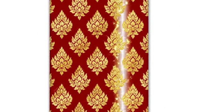 Traditional Thai gold and red seamless pattern background