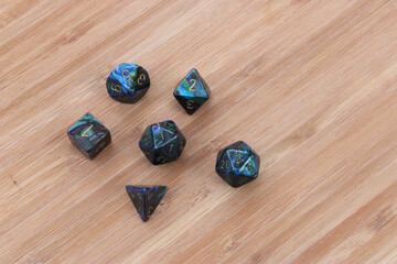 Blue Swirl Dice Overhead Bamboo 01